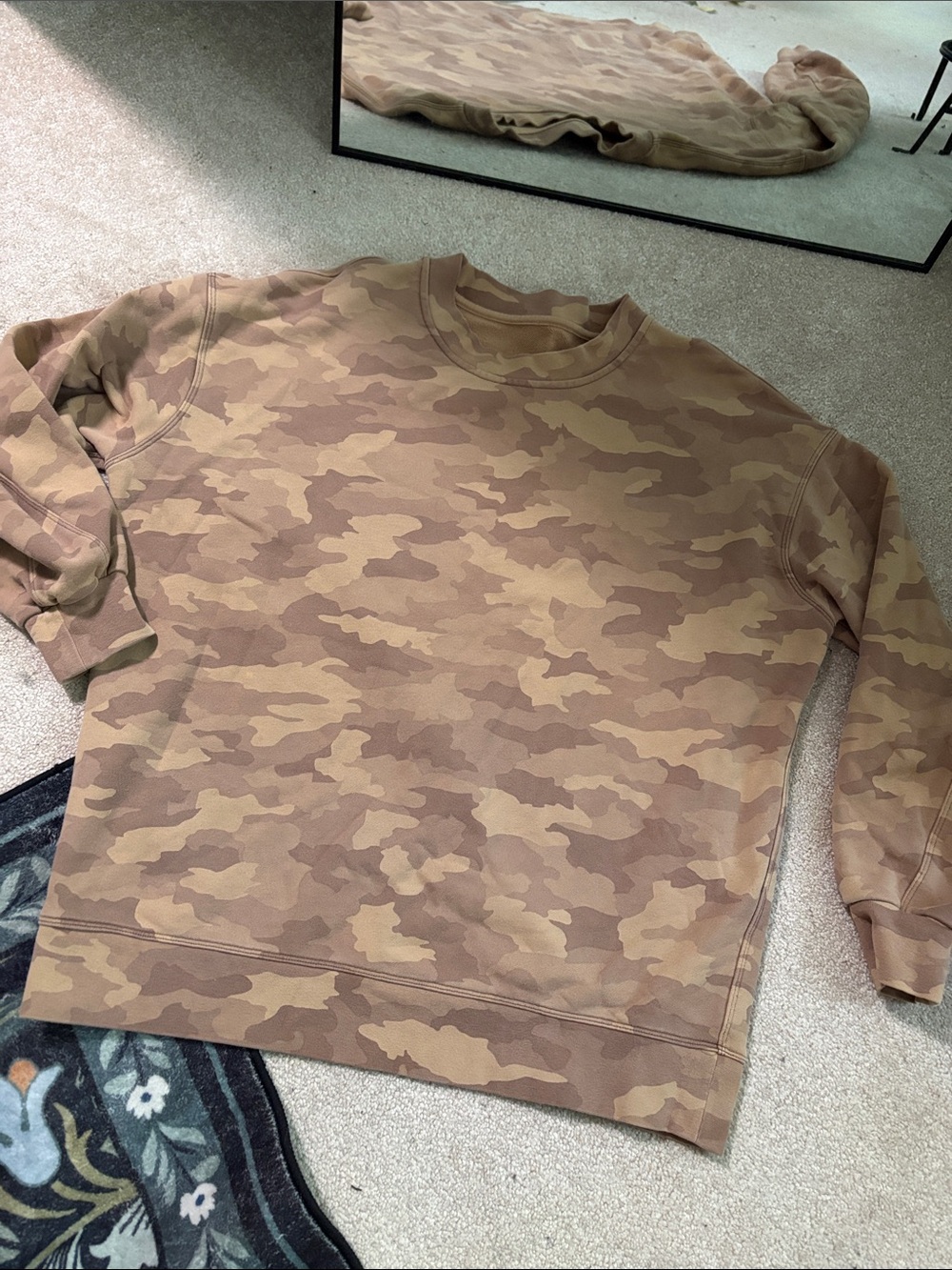 lululemon athletica Brown & Tan Camo Crewneck Sweatshirt